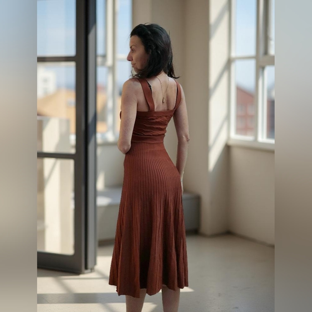 NWT Allison Terracota Brown Sleeveless Dress - Picture 4 of 10